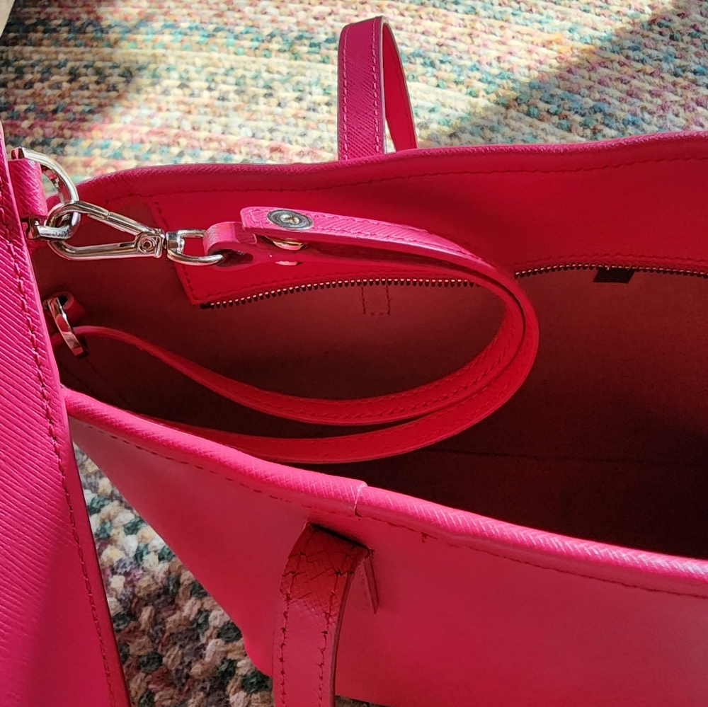 Ted Baker Hot Pink Tote with Bow Accent - Picture 10 of 15